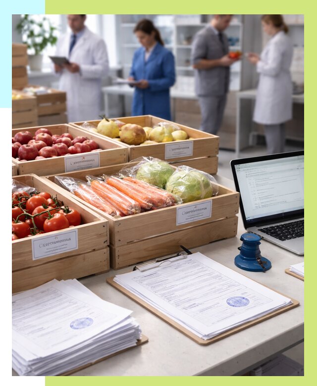Сертификация овощей и фруктов в Мытищах от 8632 р. | Алешин-Мтщ