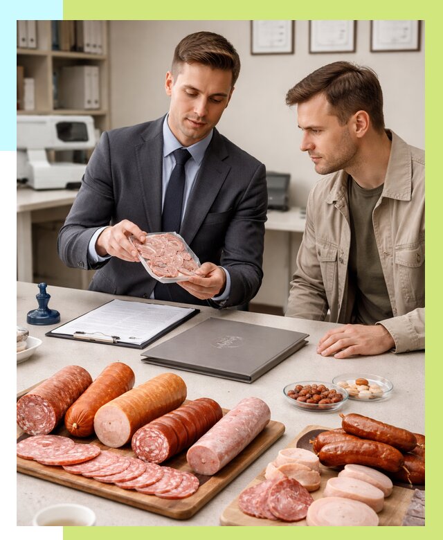 Сертификация колбасных изделий в Мытищах от 7616 р. | Алешин-Мтщ