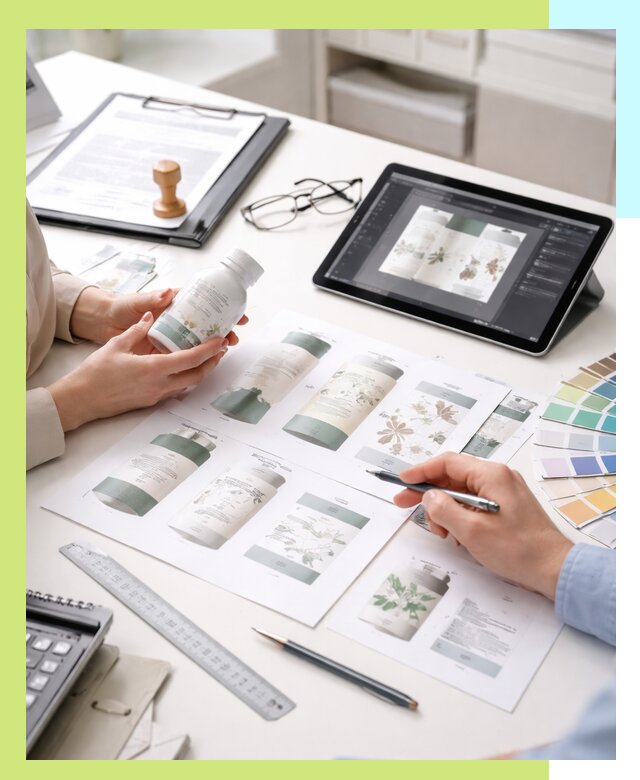 Профессиональная разработка дизайна и текста этикетки продукции в Мытищах